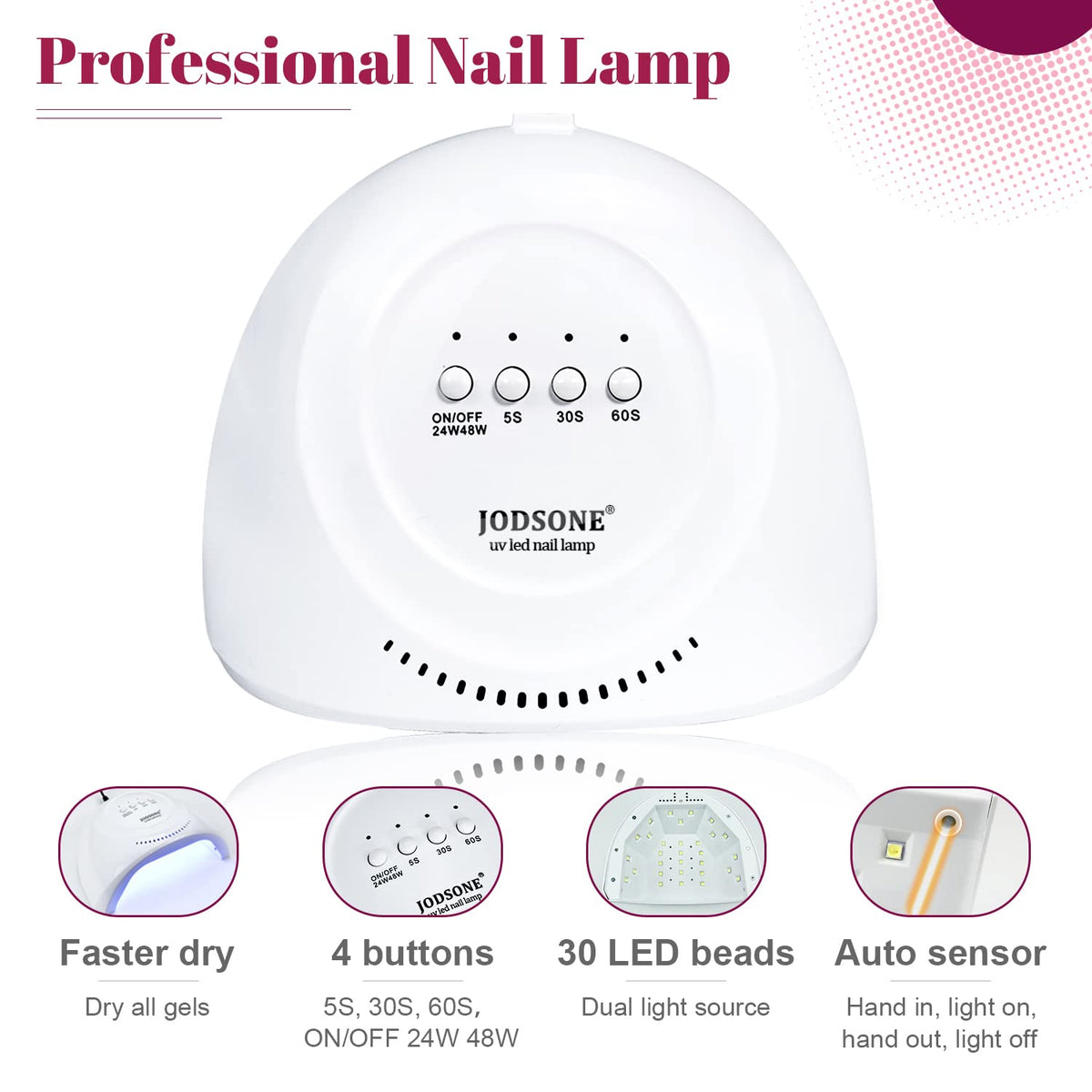 JODSONE 36 PCS Gel Nail Polish Starter Kit U V Light and Dark Series Gel Nail Set No Wipe Base
