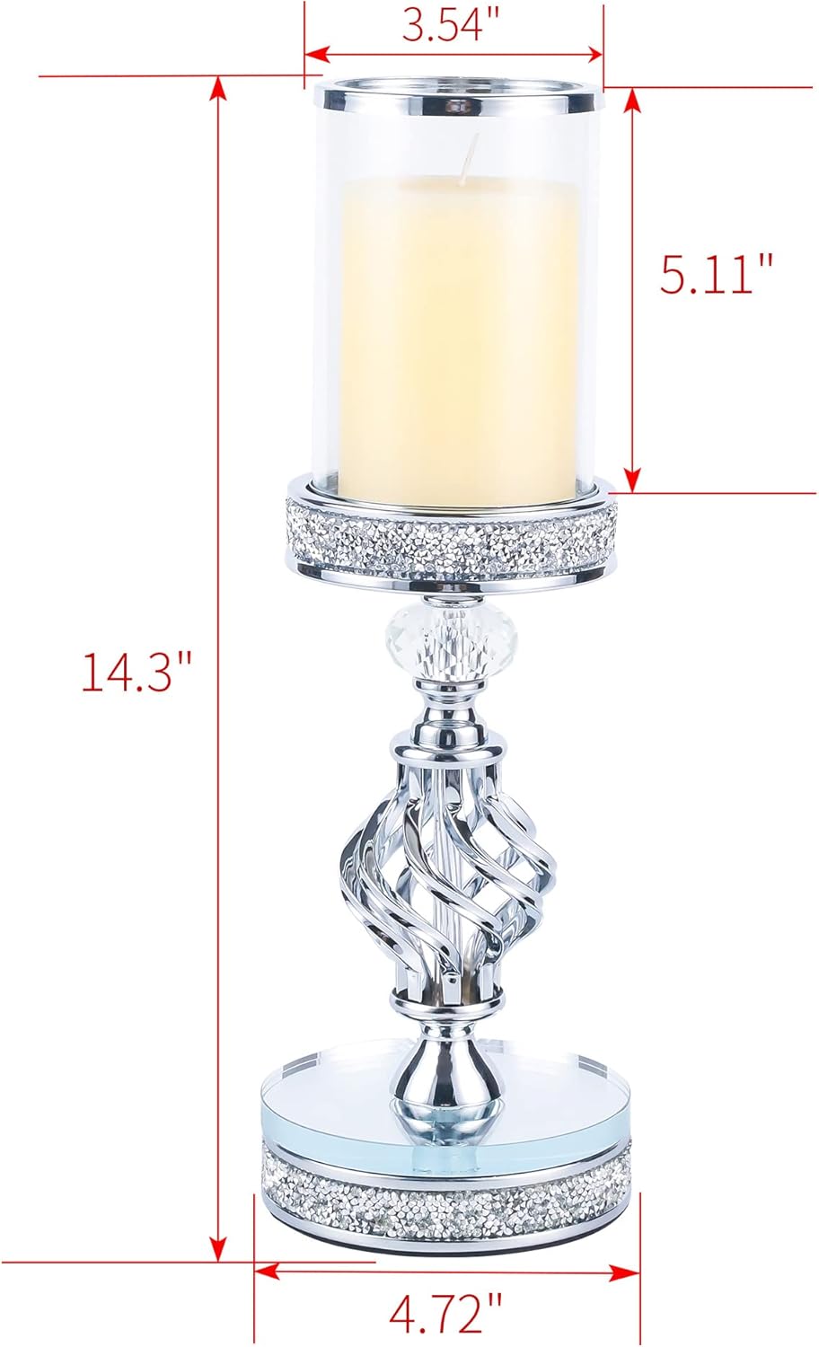 Hanjue Crystal Candle Holders for Pillar Candle, Metal Crystal Candle Holder for Home Decor