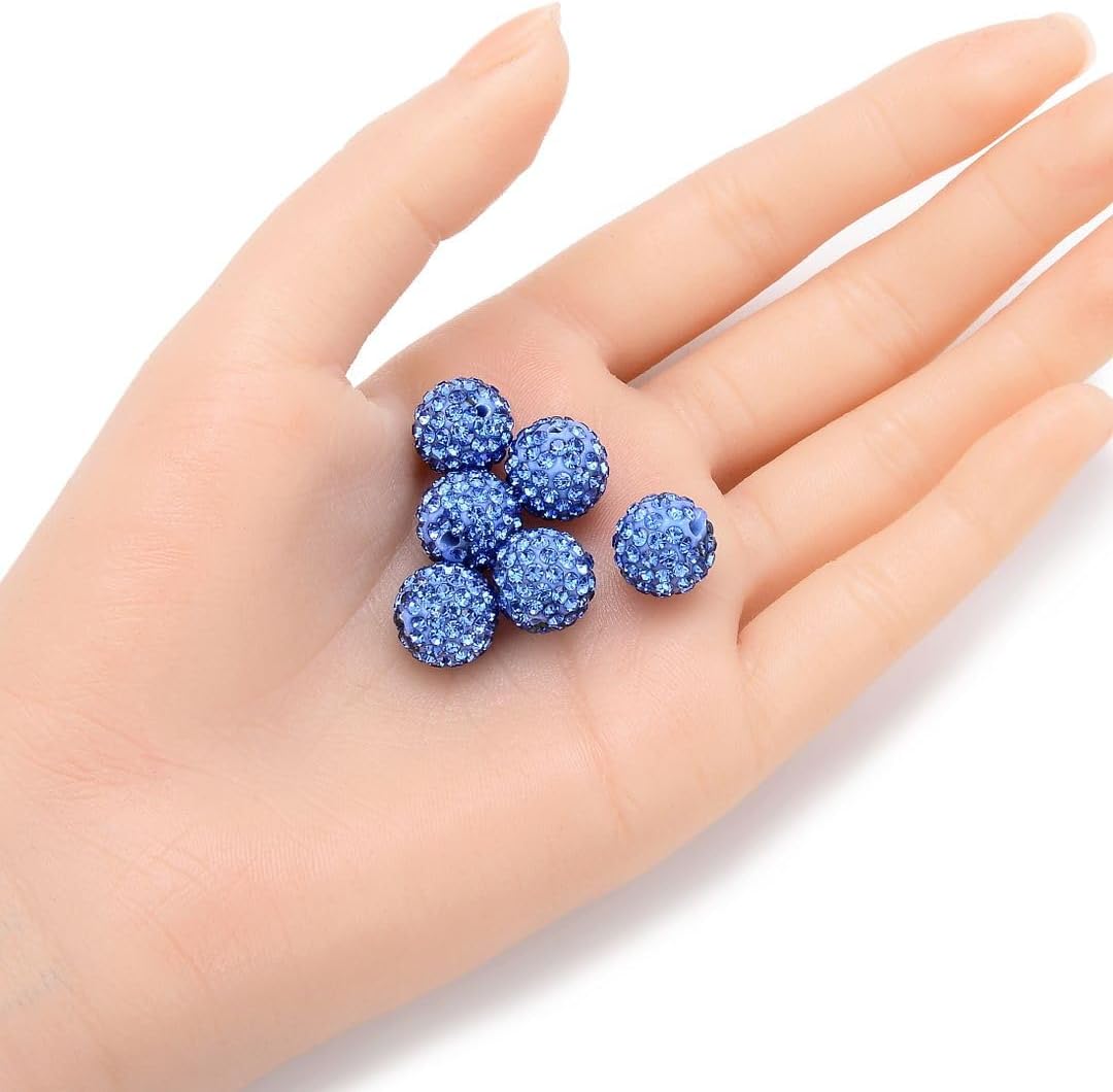 50pcs Adabele Grade A Suncatcher Crystal Rhinestone Pave Loose Beads 12mm Light Sapphire Blue