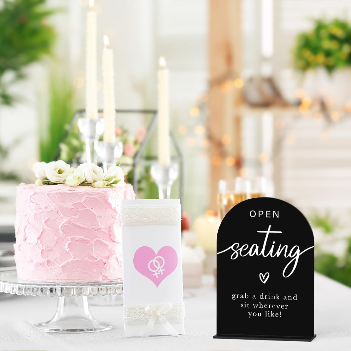 Acrylic Wedding Sign Wedding Signs for Ceremony Open Seating Sign for Wedding Modern Calligraphy