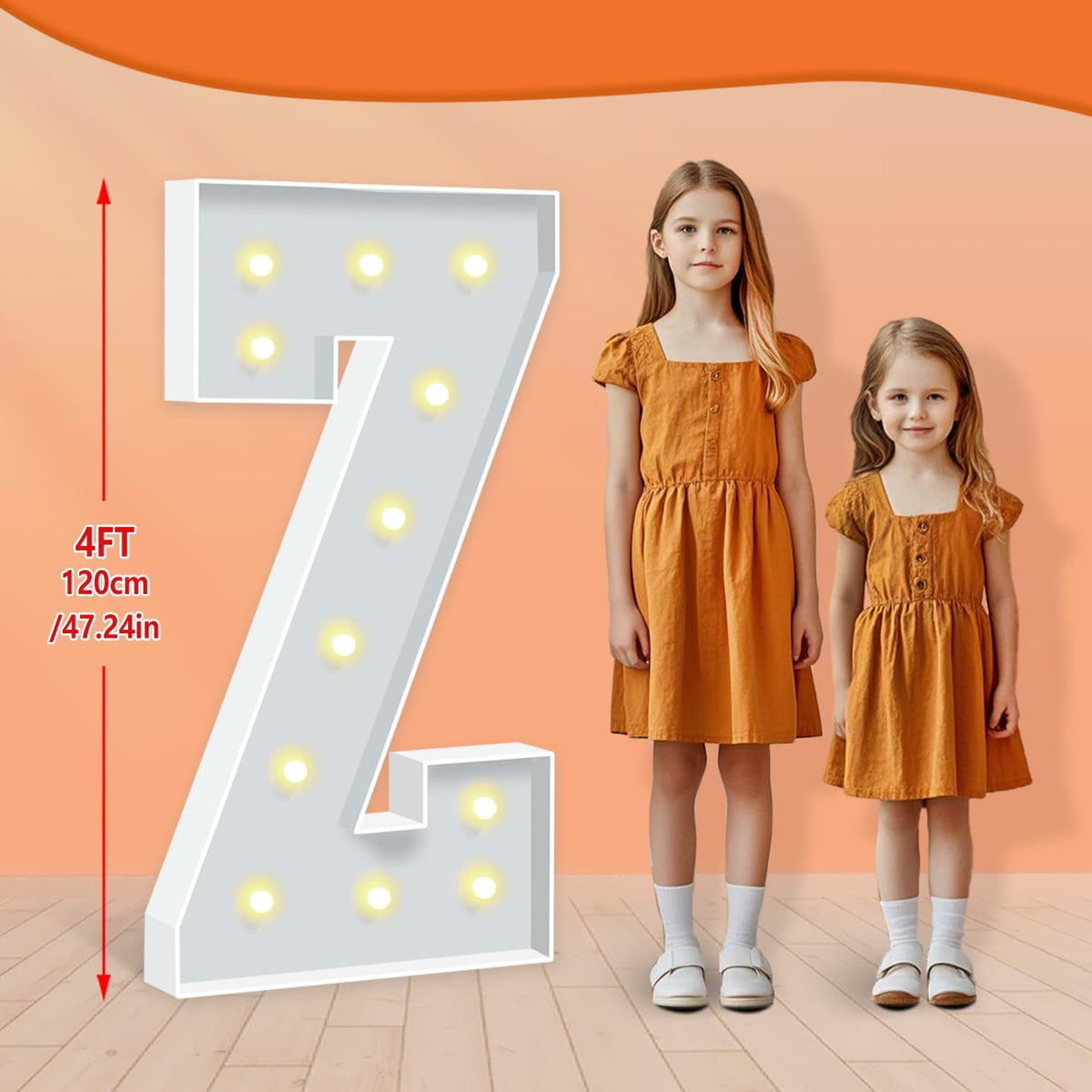 4FT Marquee Light Up Letters, Large Light Up Letters Z, Marquee Letter 3 Feet Tall, Mosaic Lighted