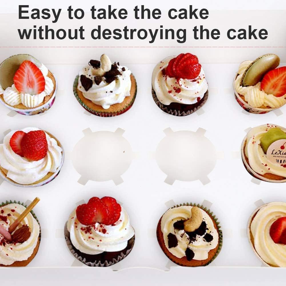 Rarapop 15 Pack Cupcake Boxes Hold 12 Standard Cupcakes, Food Grade Cupcake Holders Bakery Carrier