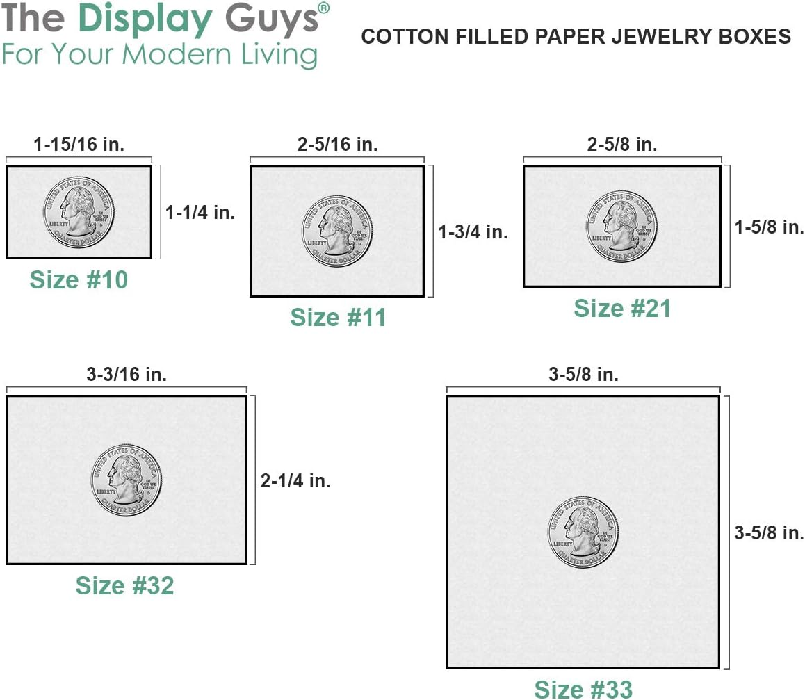 TheDisplayGuys - 25-Pack #53 Kraft Paper Cardboard Gift Boxes/Jewelry Cases w. Cotton Padding & Lid