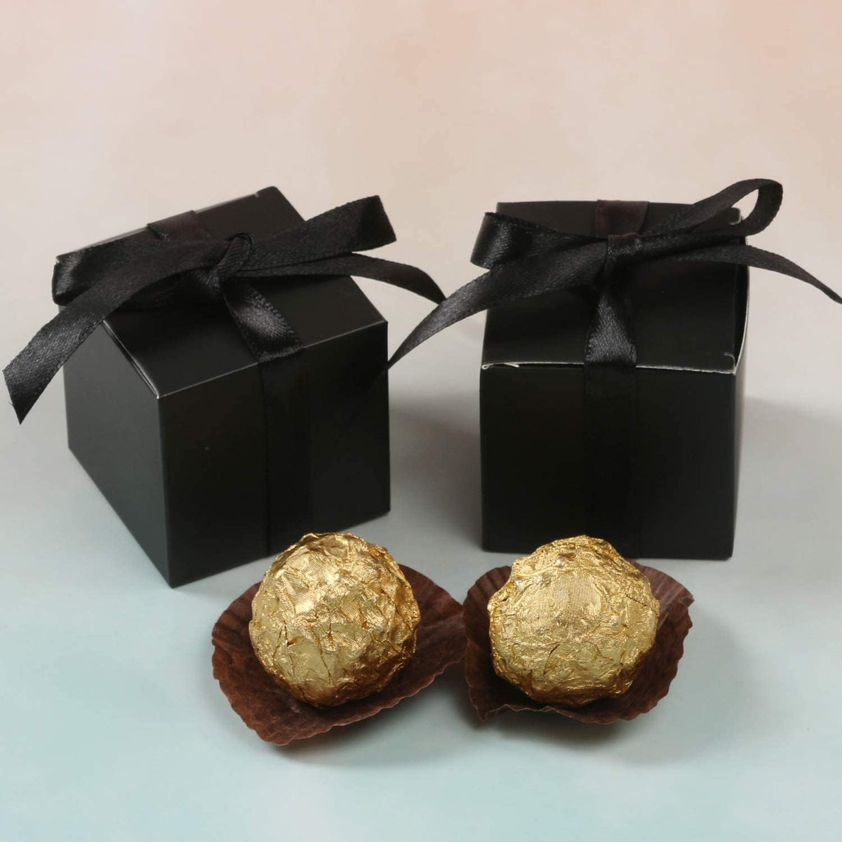 COTOPHER 25pcs Wedding Favor Boxes, Paper Gift Boxes 3x3x3 Inches Small Gift Boxes with Ribbons for