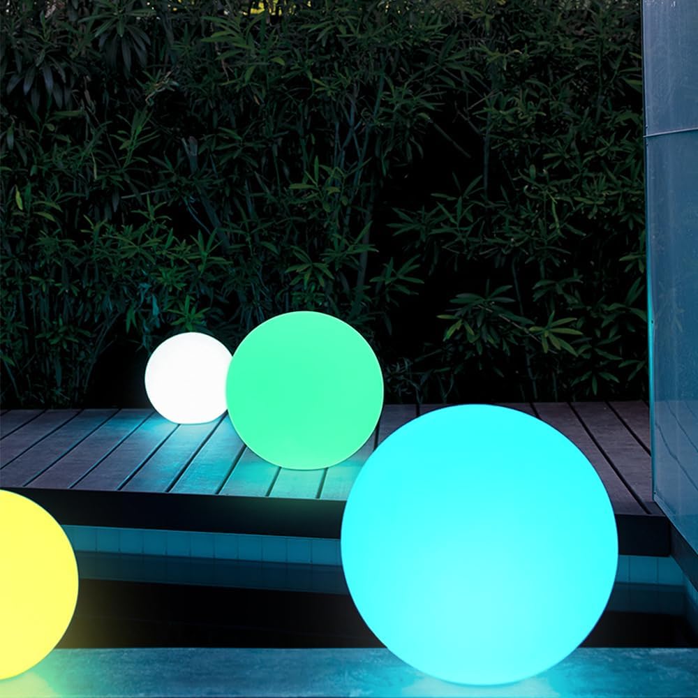 16-inch LED Globe Orb Light, Rechargeable Glowing Ball Light w/Remote, Dimmable RGB Color Changing