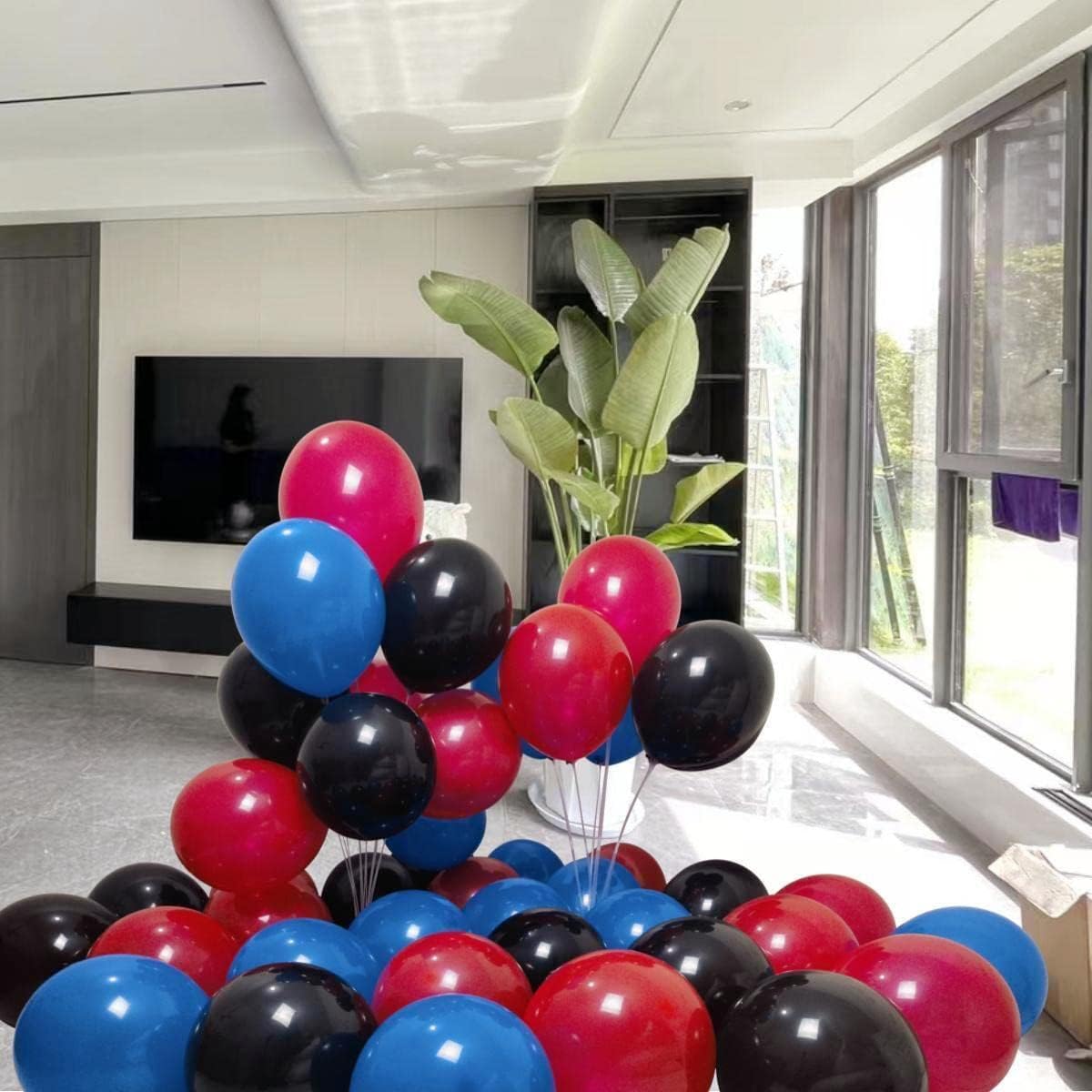 300 Pack Red Black Blue Balloons 100 of each of the 3 colors 12 inch Red Black Blue Latex Party