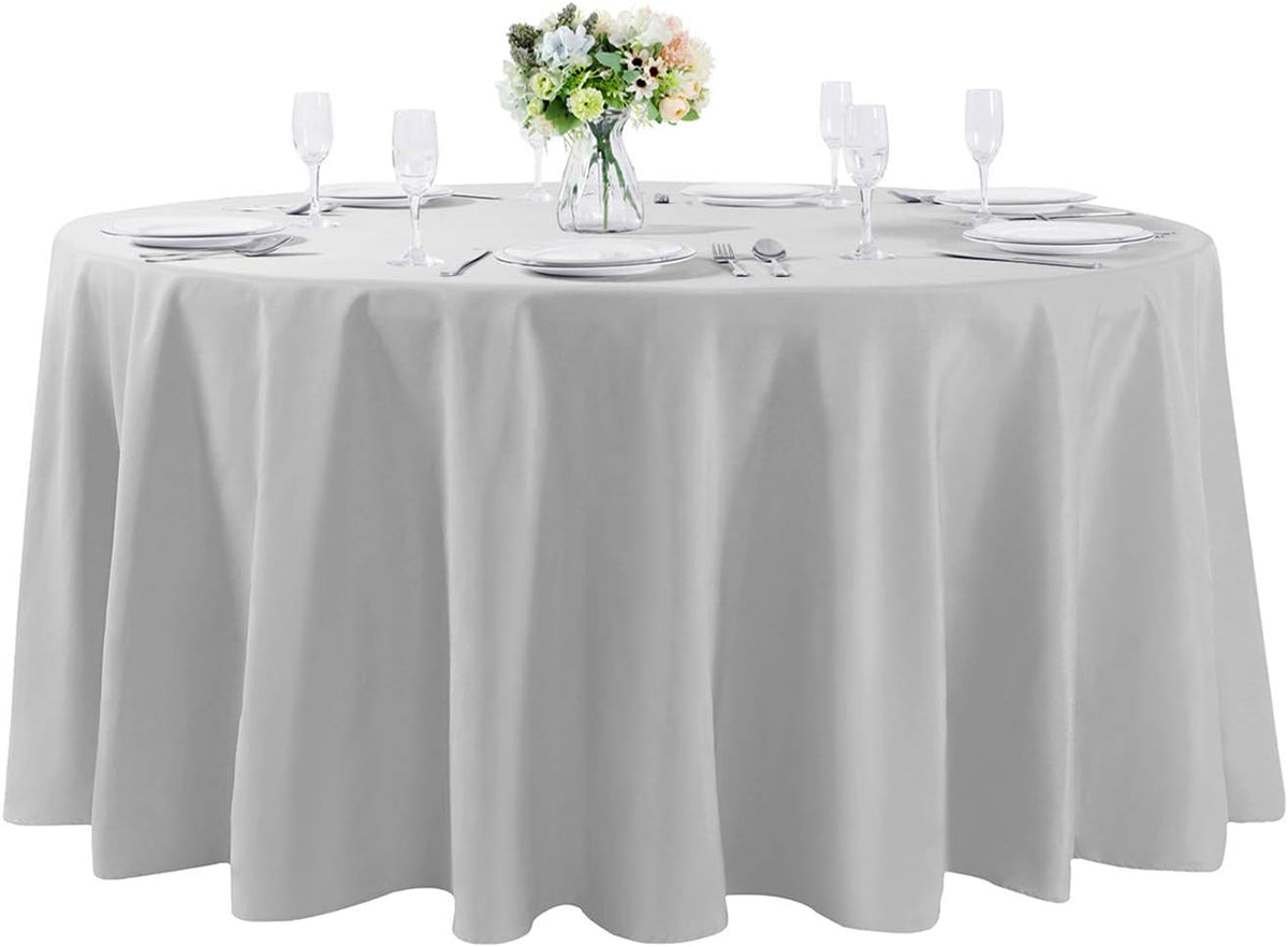 120 inch Round Tablecloth Washable Polyester Table Cloth Decorative Table Cover for Wedding Party