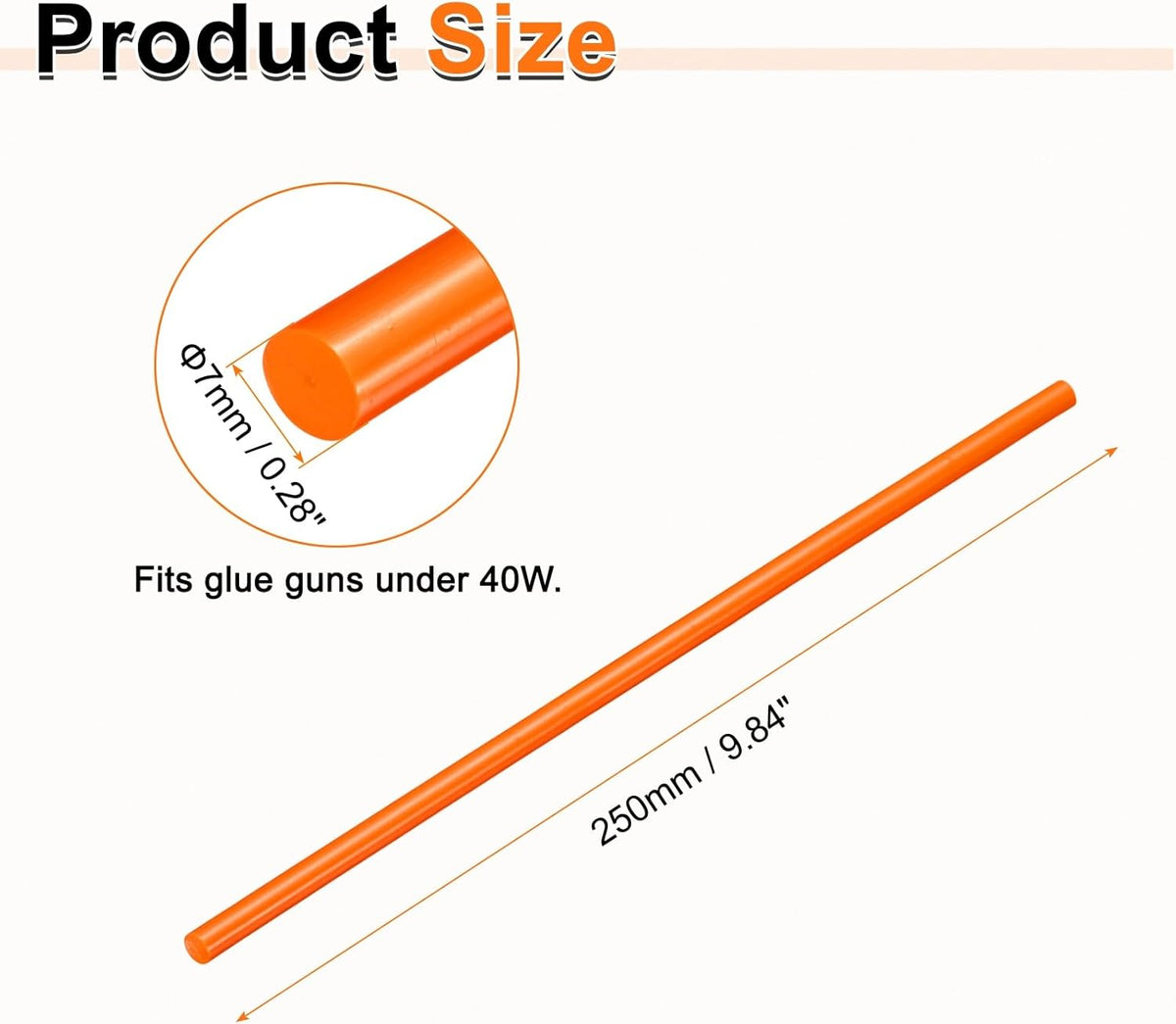 HARFINGTON 10pcs Hot Glue Sticks 0.28" Dia x 9.84" Long EVA Mini Hot Melt Adhesive Glue Stick for
