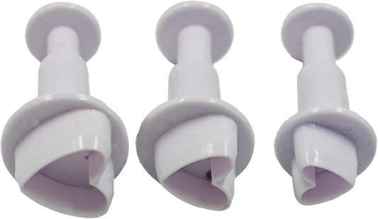 pson 3Pcs Plunger Cookie Cutter Set, Mini Plastic Biscuit Molds for Cake Decorating, Baking