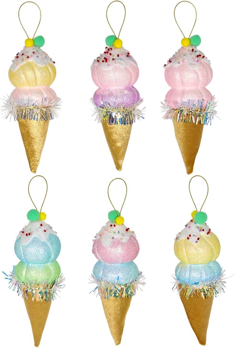 LANGXUN 6pcs Ice Cream Candy Land 2025 Xmas Birthday Party Suppiles Decoration, Hanging Candy Cane