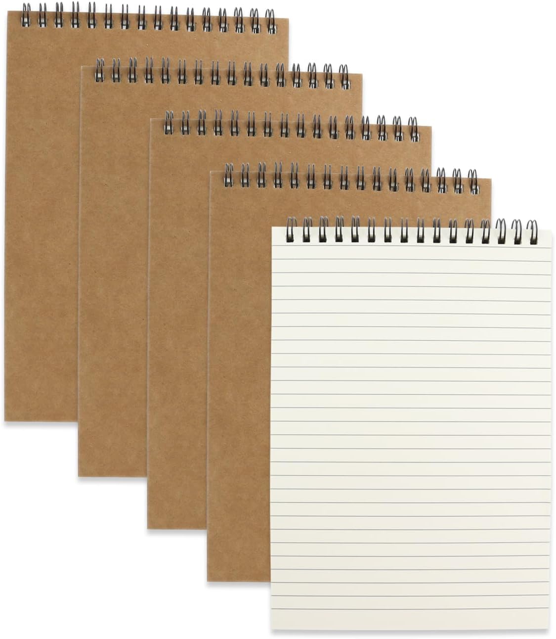 4 Pcs Top Bound Spiral Notebook,8.3 inch x 5.8 inch,60 Sheet,7mm College Ruled Paper,A5 Spiral Note