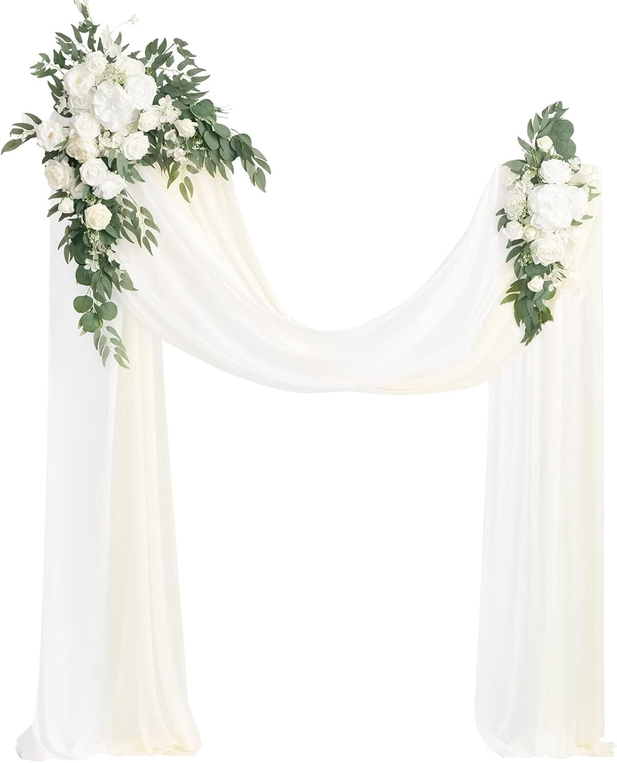 Ling's moment Artificial Wedding Arch Flowers Kit Pack of 4, 2pcs Hanging Silk Flowers Arrangement