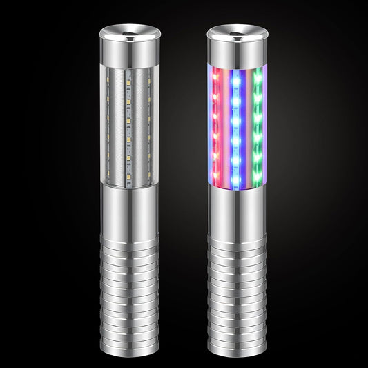 2 Pieces RGB LED Strobe Baton Light Rechargeable Bottle Service Sparklers Stick Reusable Champagne
