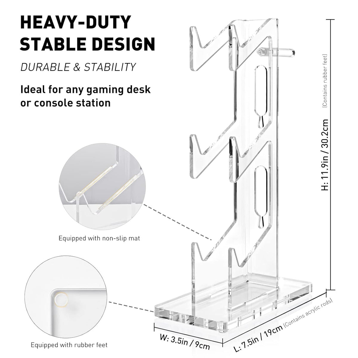 OAPRIRE Universal 3 Tier Controller Stand and Headset Stand for XBOX ONE X SWITCH PS4 PS5 PC