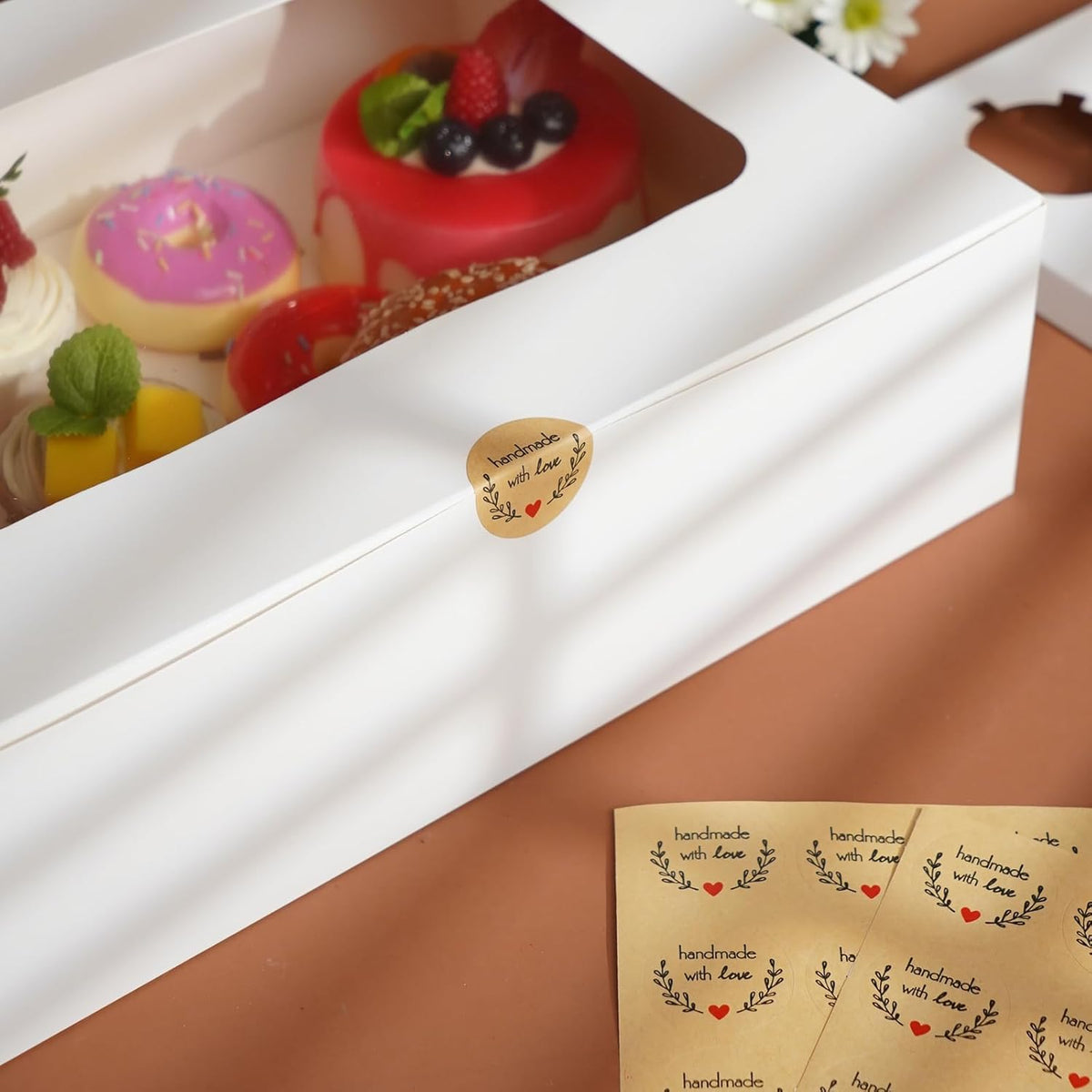 Yeplan 5 Packs Cupcake Boxes 12 Count,White Cupcake Carriers with Window,13.4x9.8x4 Inches Cookie