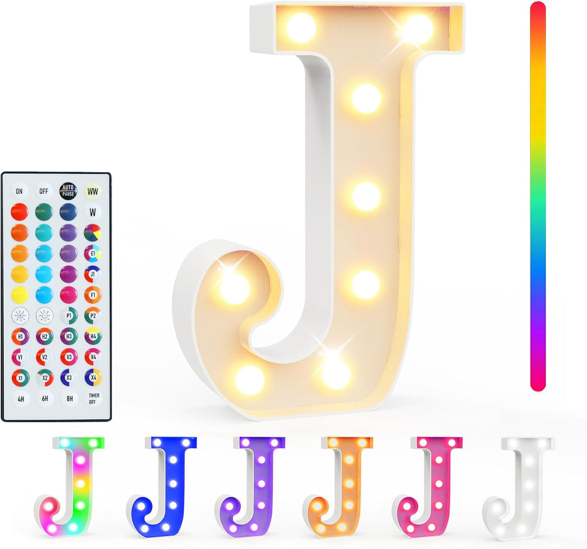 Pooqla Colorful Light Up Letters with Remote, Upgraded 35 Colors LED Marquee Letters, RGB Lighted