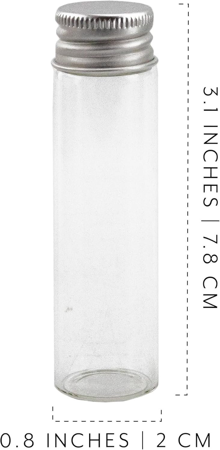 Darware Party Favor Matches Jars (24-Pack): Empty Glass Vials with Strike Stickers for Wedding