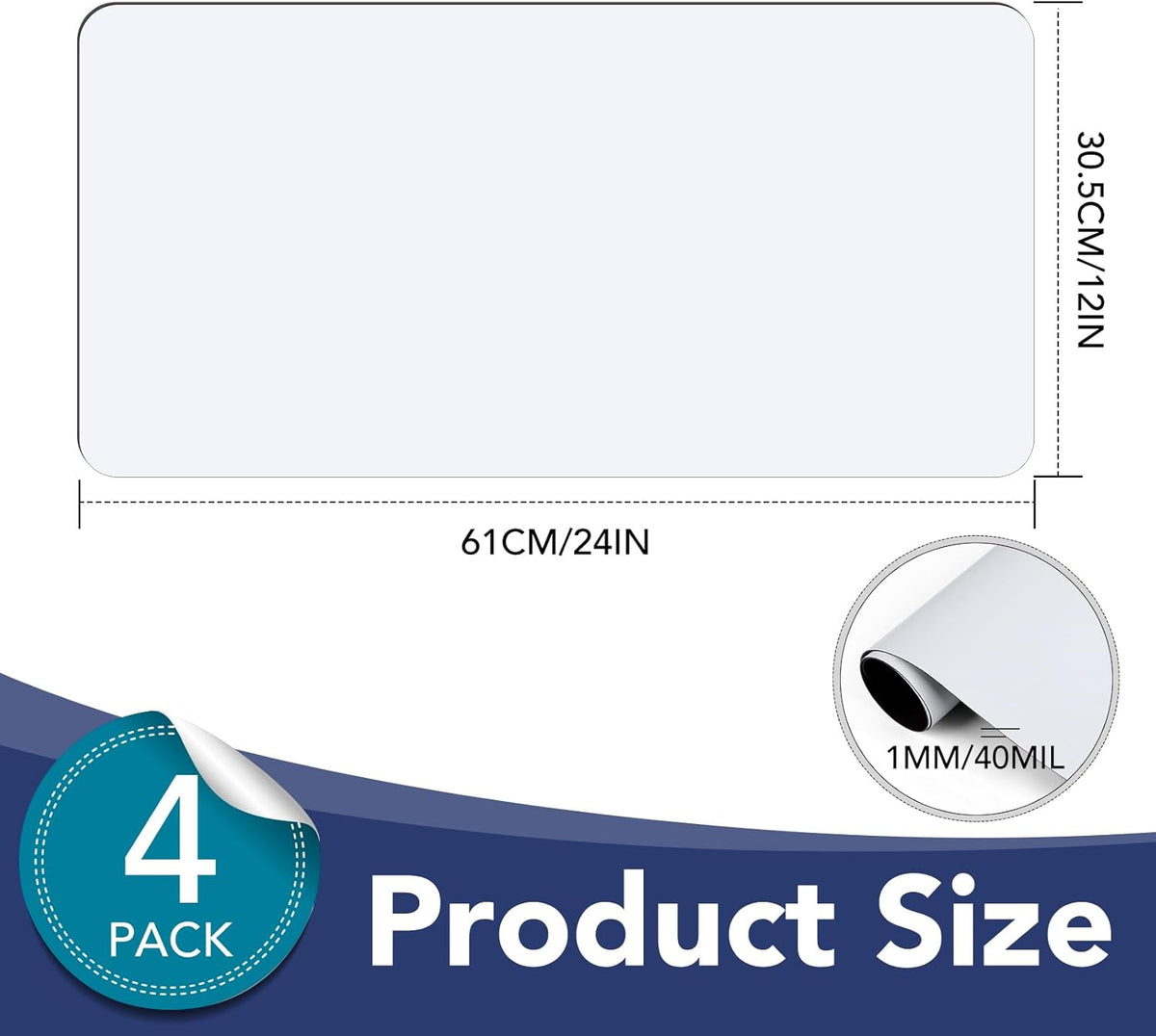 DIYMAG 4Pcs Blank Car Magnets,Door Magnet Rounded Corners Magnetic Set for Vehicle to Advertise