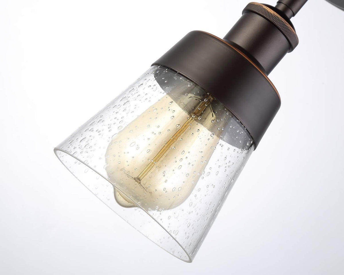 Rustic Glass Flush Mount Light Fixture Mini Clear Seeded Glass Shade Semi Flush Mount Ceiling Light