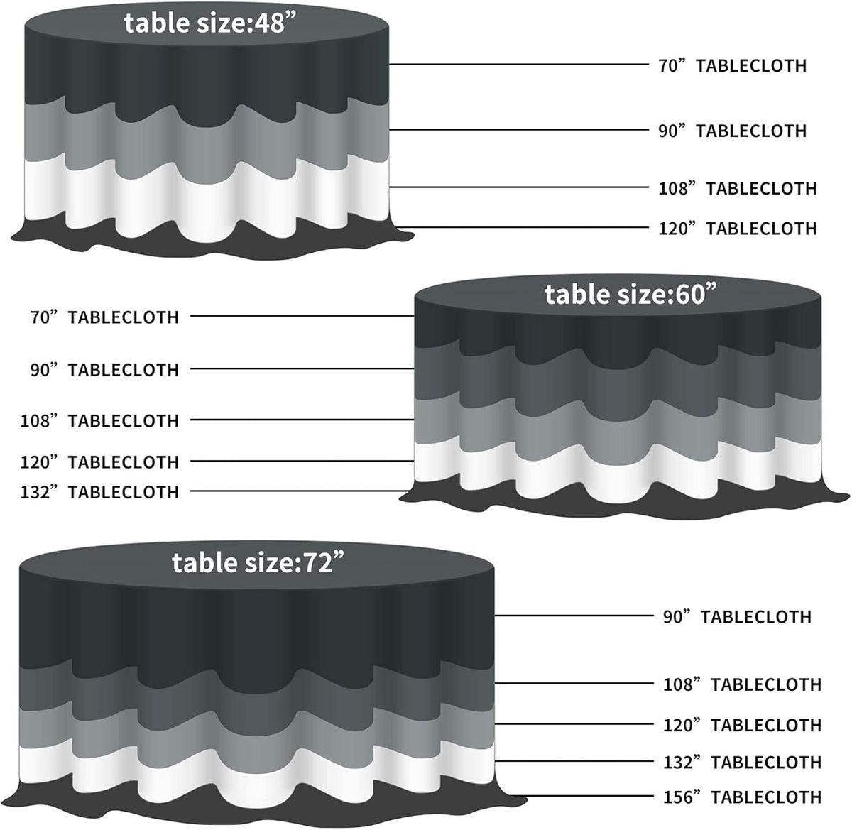 120 inch Round Tablecloth Washable Polyester Table Cloth Decorative Table Cover for Wedding Party