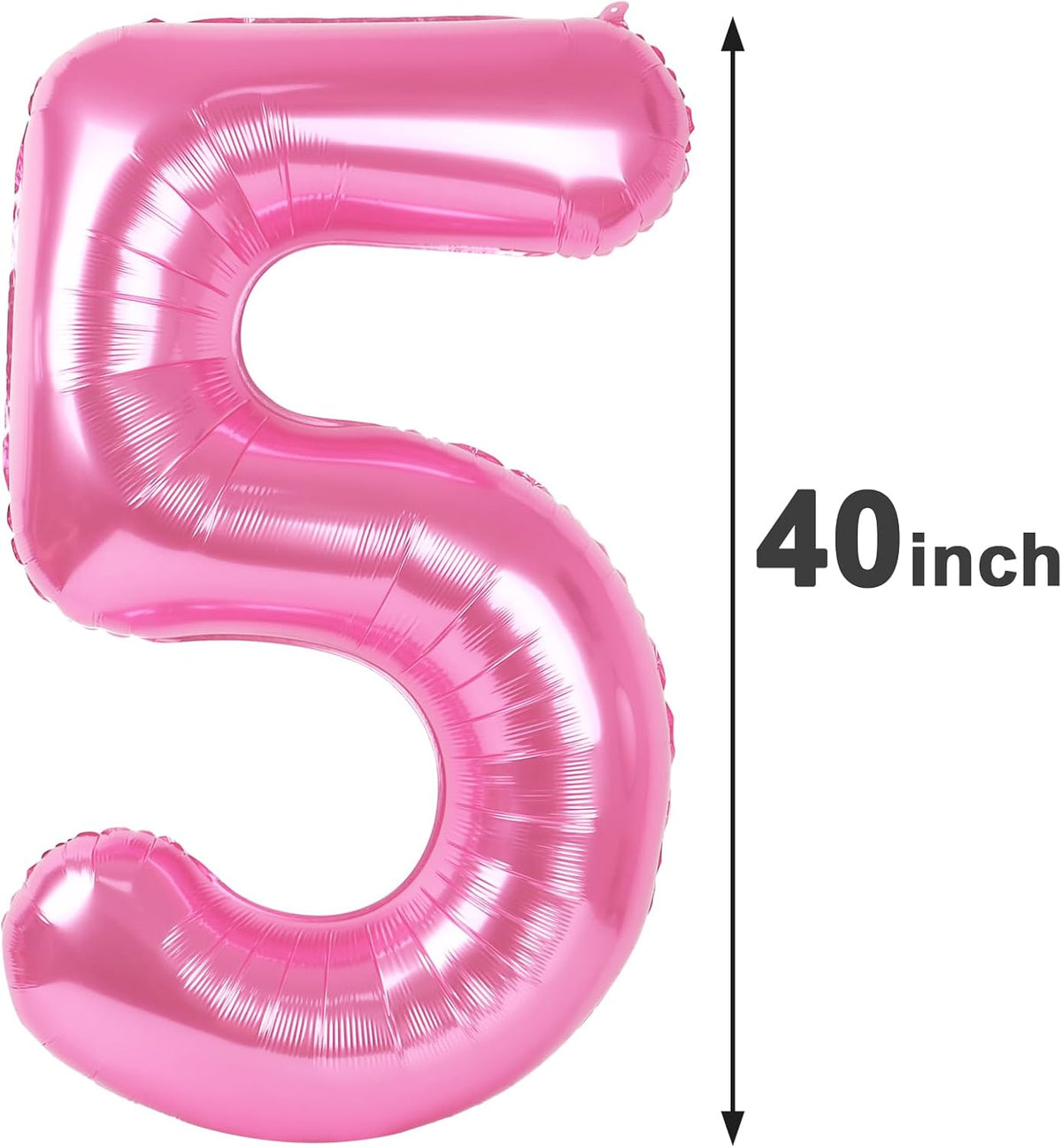 Pink 5 Number Balloon 40 Inch Large Birthday Balloon, Five 5th 15 25 35 50 55 Birthday Celebration