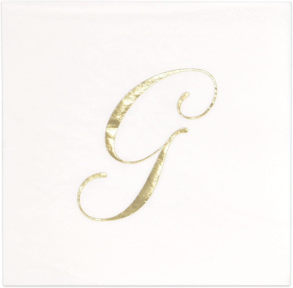 Gift Boutique 100 Gold Monogram Cocktail Napkins Letter G Disposable Paper Pack Elegant Metallic