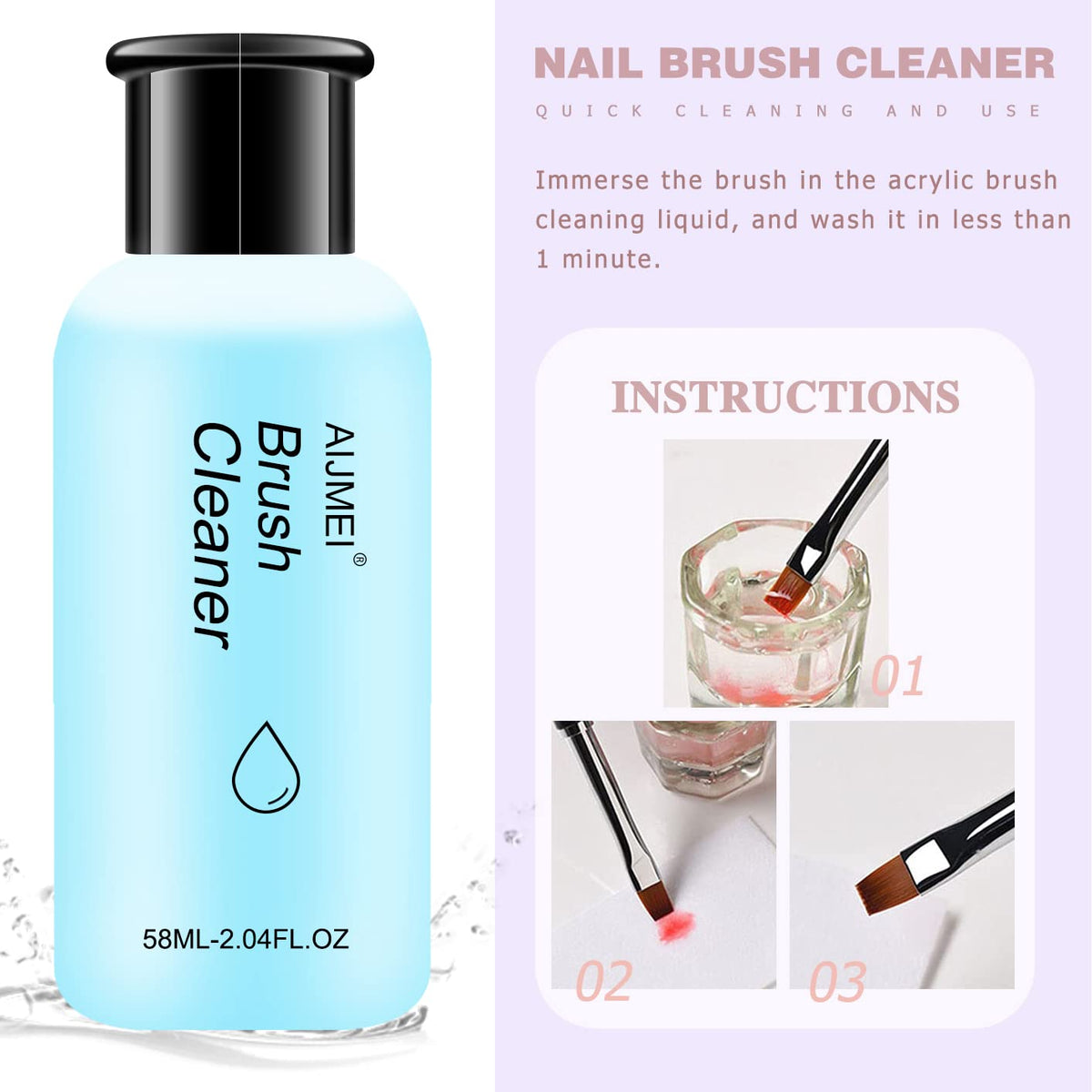 AIJIMEI Acrylic Powder Nail Kit With Professional Liquid Monomer, Brush Cleaner, and Tools Set for