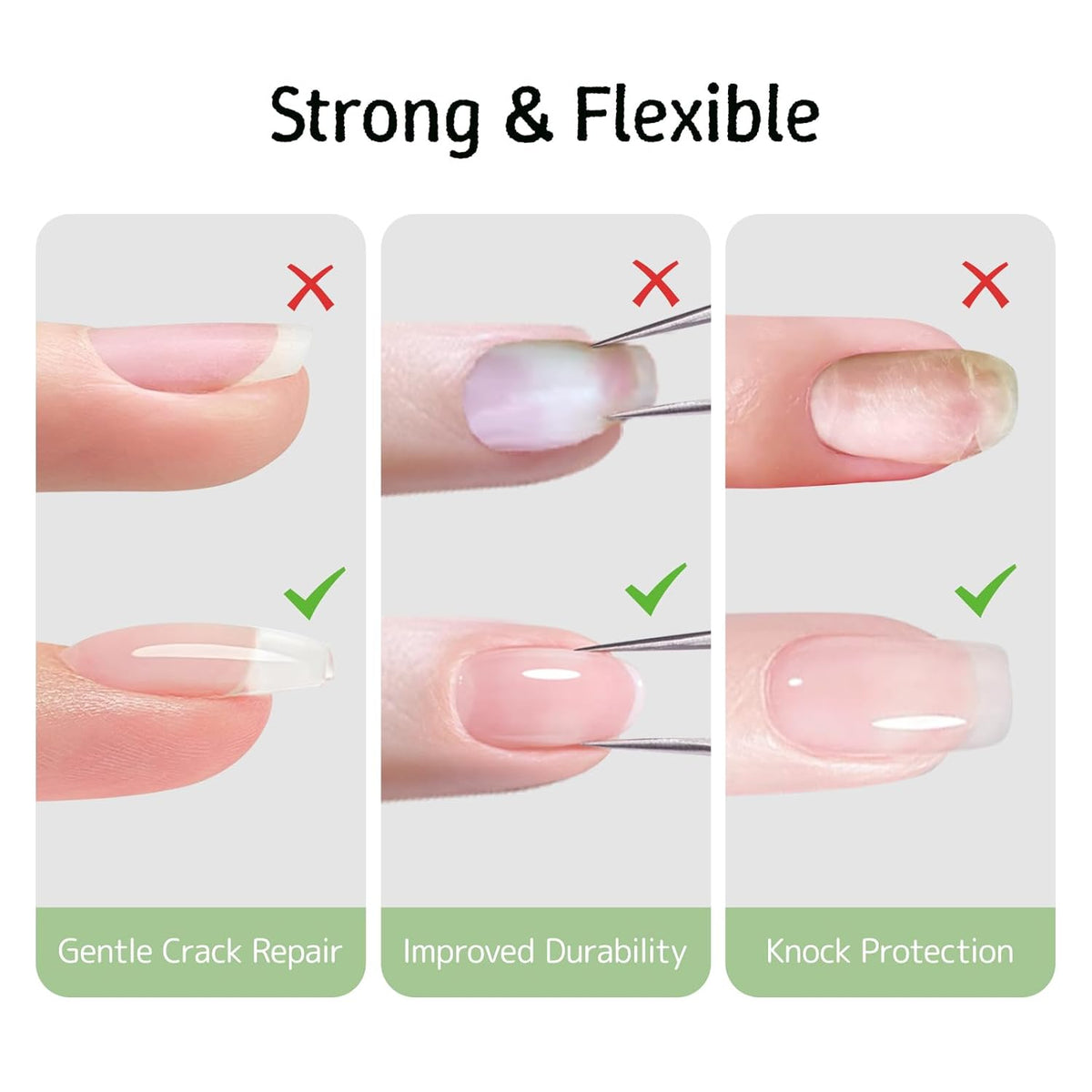Builder Gel for Nails, 2 Pack Crystal Clear Soft Polish Fast Self-leveling Apex Strength Thickness