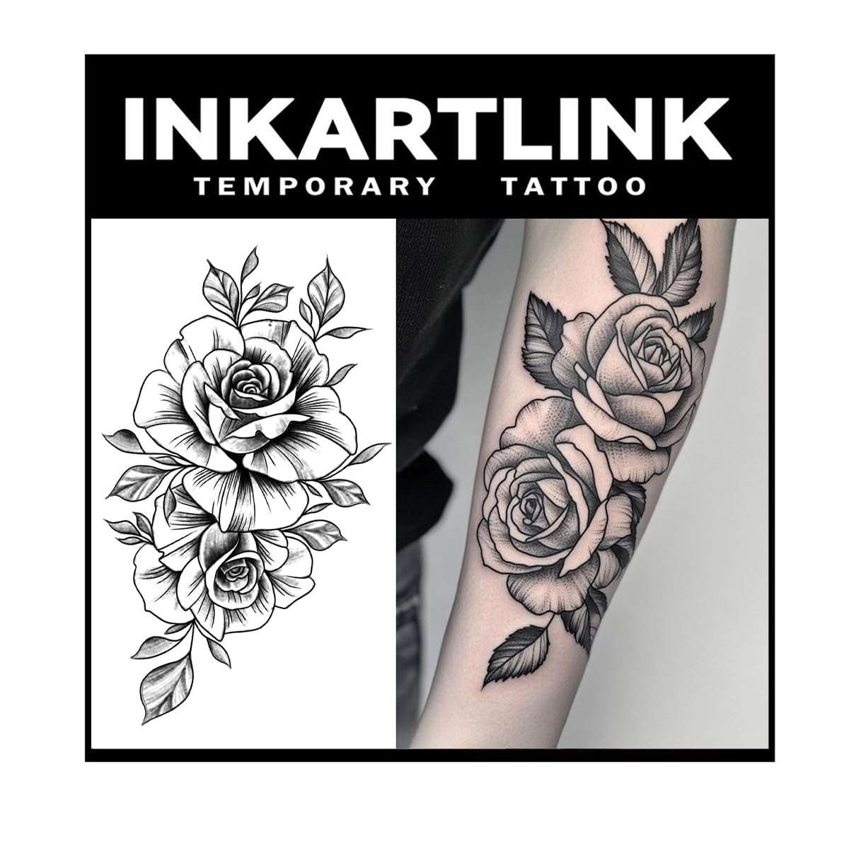 INKARTLINK Tattoo Tech, 2 Sheets Extra Large Semi Permanent Tattoo, Adult Art Design Temporary