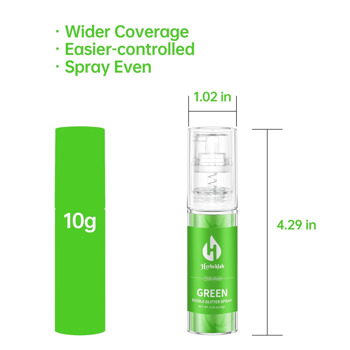 Green Edible Glitter Spray - 10g Edible Green Glitter for Cakes Food Grade Drink Glitter for