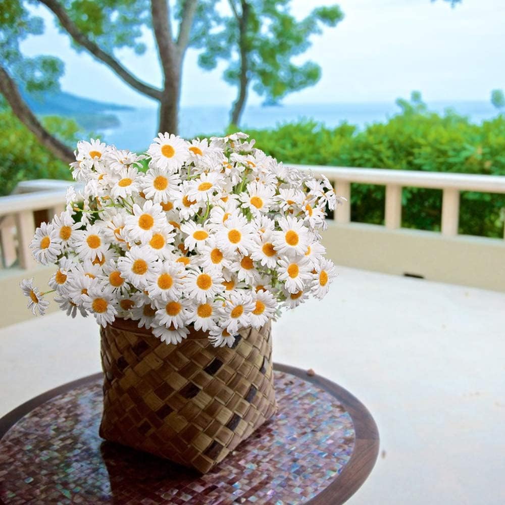 AmyHomie Artificial Flowers, Silk Daisy, Artificial Gerber Daisy for Home Decoration, Artificial
