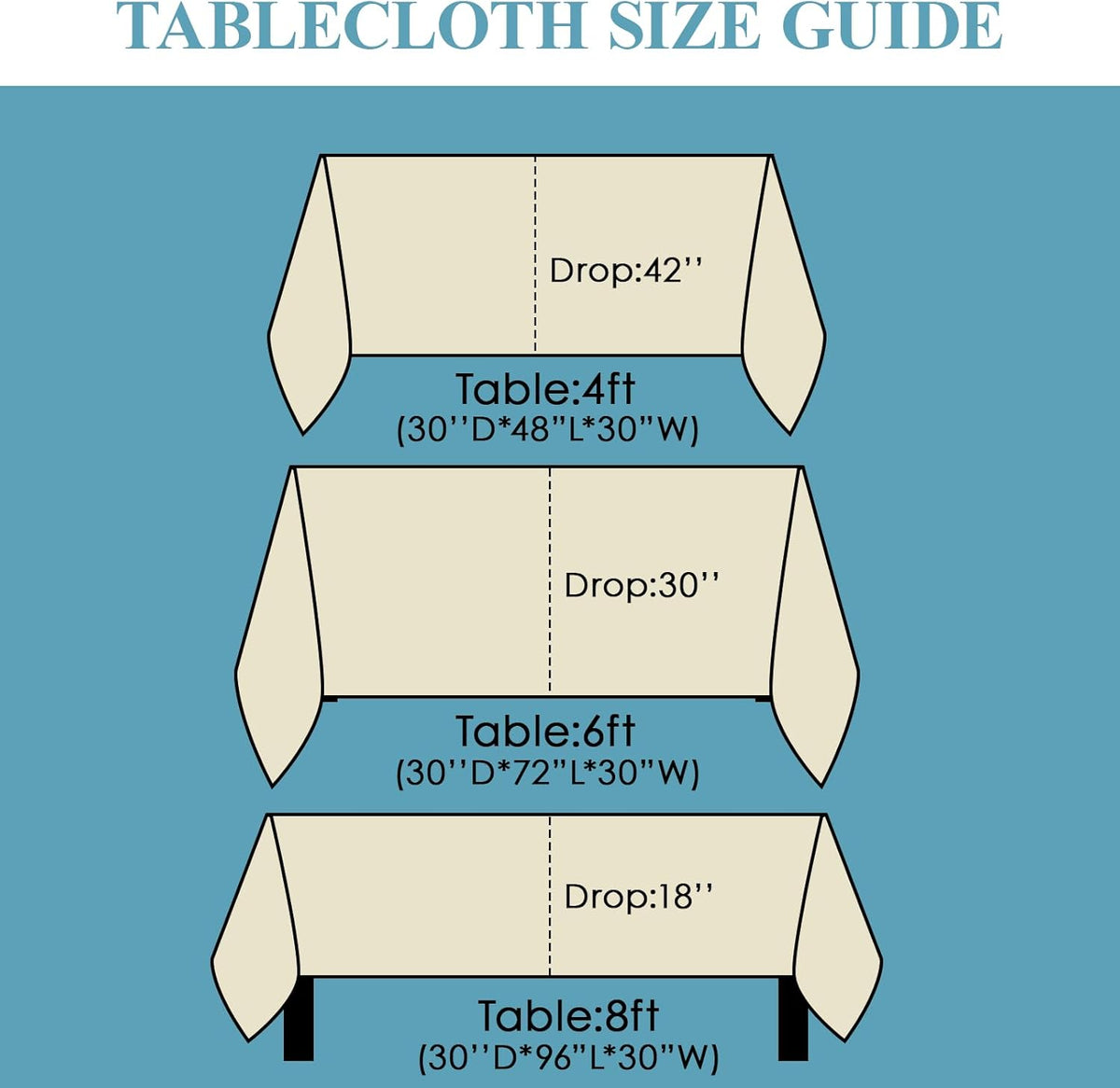 VidaFete Tablecloth 10 Pack 90 * 132inch Rectangle Table Cloth Polyester, Stain Wrinkle Resistant