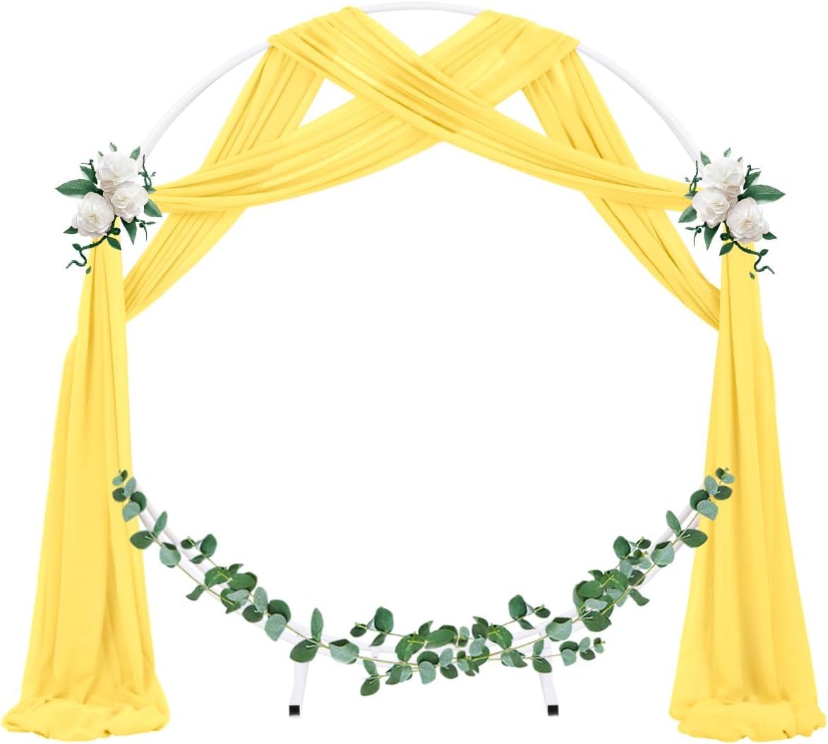 Socomi Wedding Arch Draping Fabric 1 Panel 29" x 19Ft Sheer Chiffon Curtain Drapes 6 Yards for