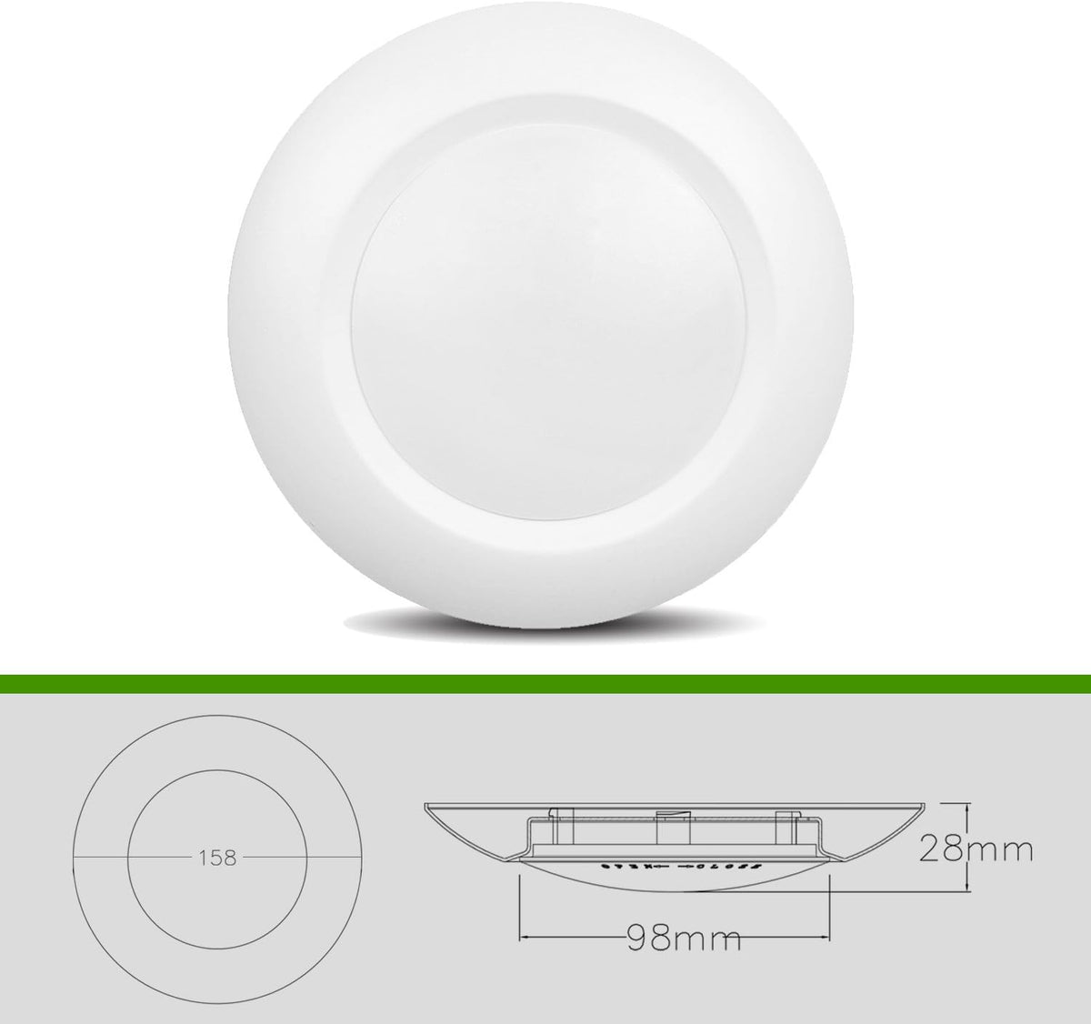 10 Packs 4 Inch LED Low Profile Recessed & Surface Mount Disk Light, Round, 10W, >600 Lumens, 3000K