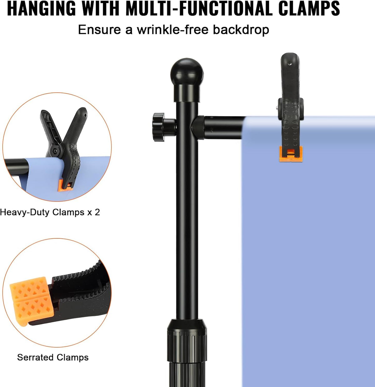 VEVOR 10ft x10ft Pipe and Drape Kit, Heavy Duty Backdrop Stand with Carbon Steel Base, Adjustable