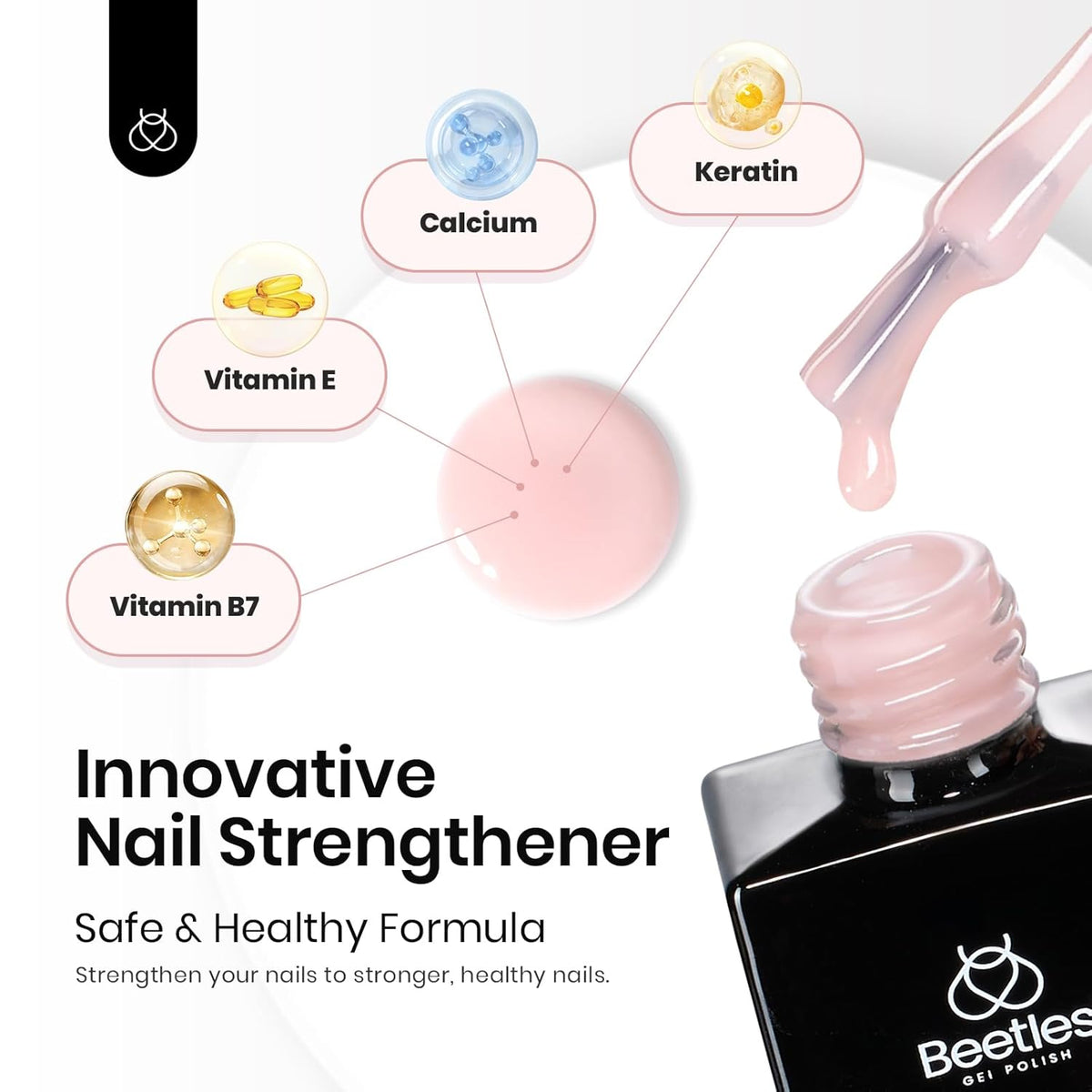 beetles Gel Polish Beetles Rubber Base Gel For Nails 6 Pcs, Builder Nail Gel Aesthetic Nude Colors