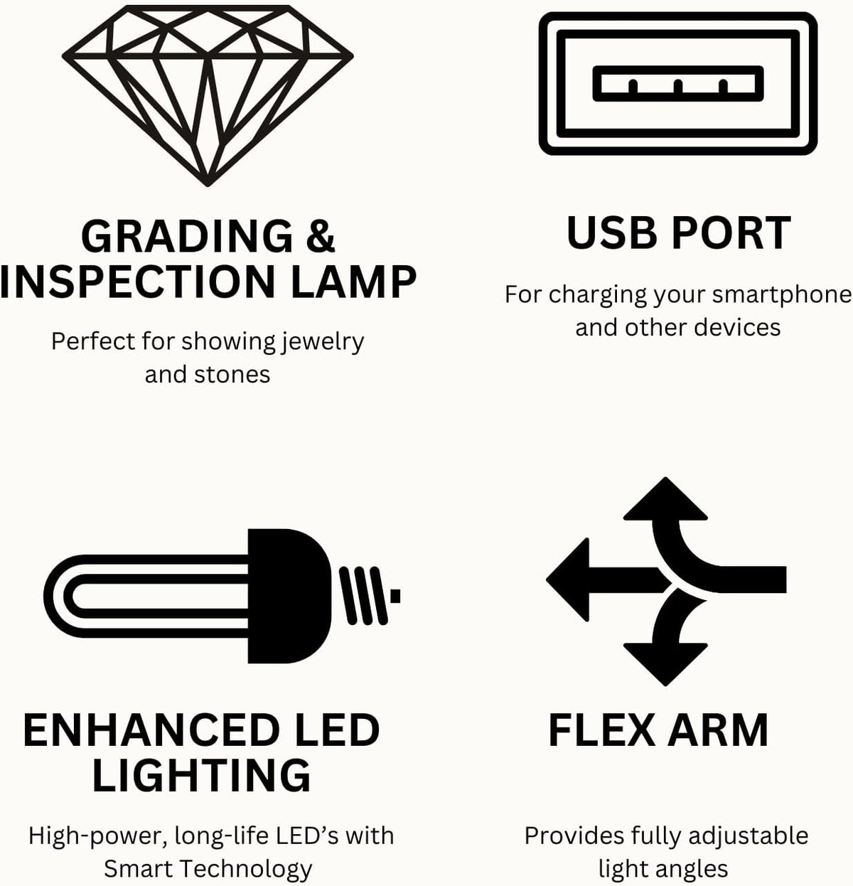 GemOro Horizon 2 LED Light | Adjustable Inspection Lamp for Diamonds Gemstones Pearls Jewelry |