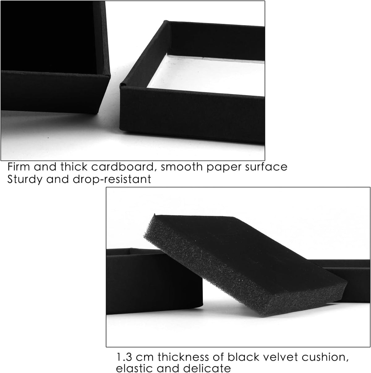 Gift Box Necklace Earring Ring Box Gift Box,12 Pieces Square Cardboard Jewelry Gift Boxes,Cotton