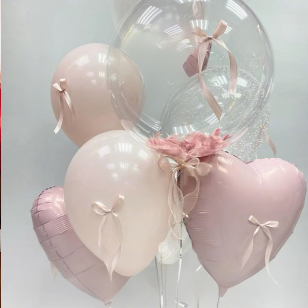 Baby Pink Heart Balloons, 18 Inch Pink Heart Shape Balloon, 12PCS Large Pastel Pink Helium Foil