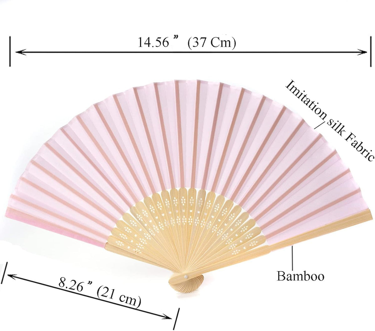 24pcs Imitated Silk Hand Fan Imitated Silk Fabric Bamboo Handheld Folded Fan Bridal Dancing Props