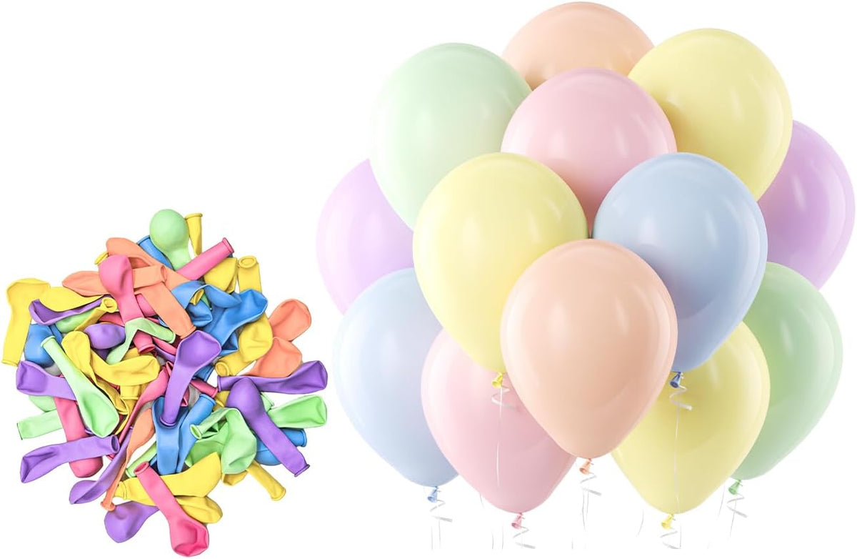 Bezente Pastel Balloons Latex Party Balloons - 150 Pack 5 inch Spring Macaron Helium Balloons for