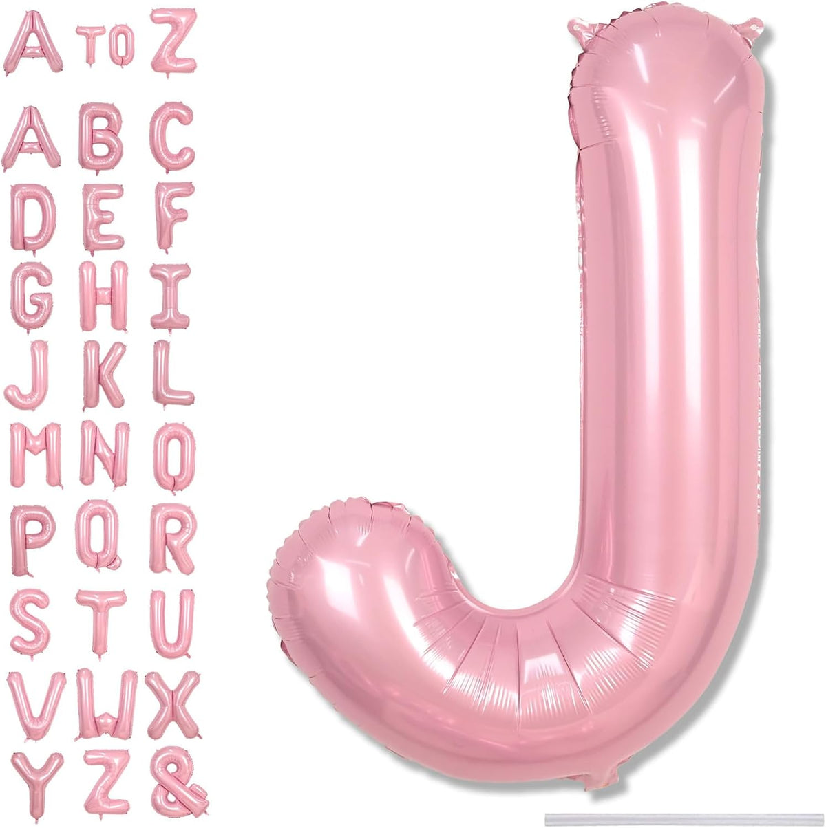 Pastel Pink Balloon Letter J, Large Mylar Alphabet J Custom Balloon Letter Pearl Pink Decor, 40