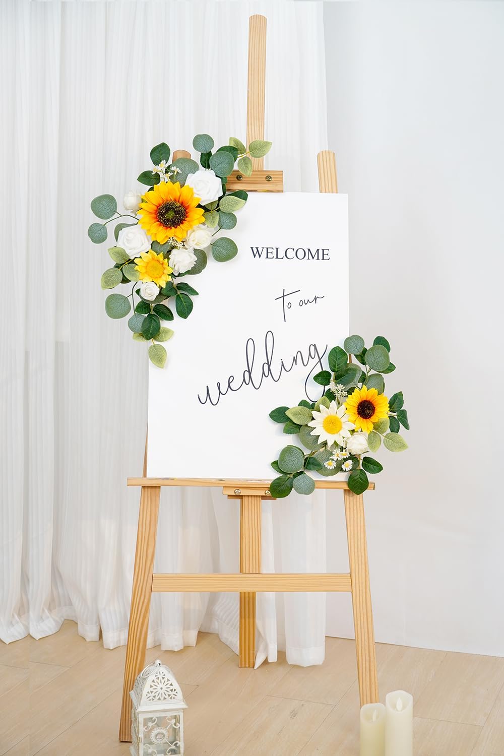 WEIERYUE(Pack of 2 Artificial Flowers Decorations,Artificial Arch Backdrop Garlandfor Ceremony