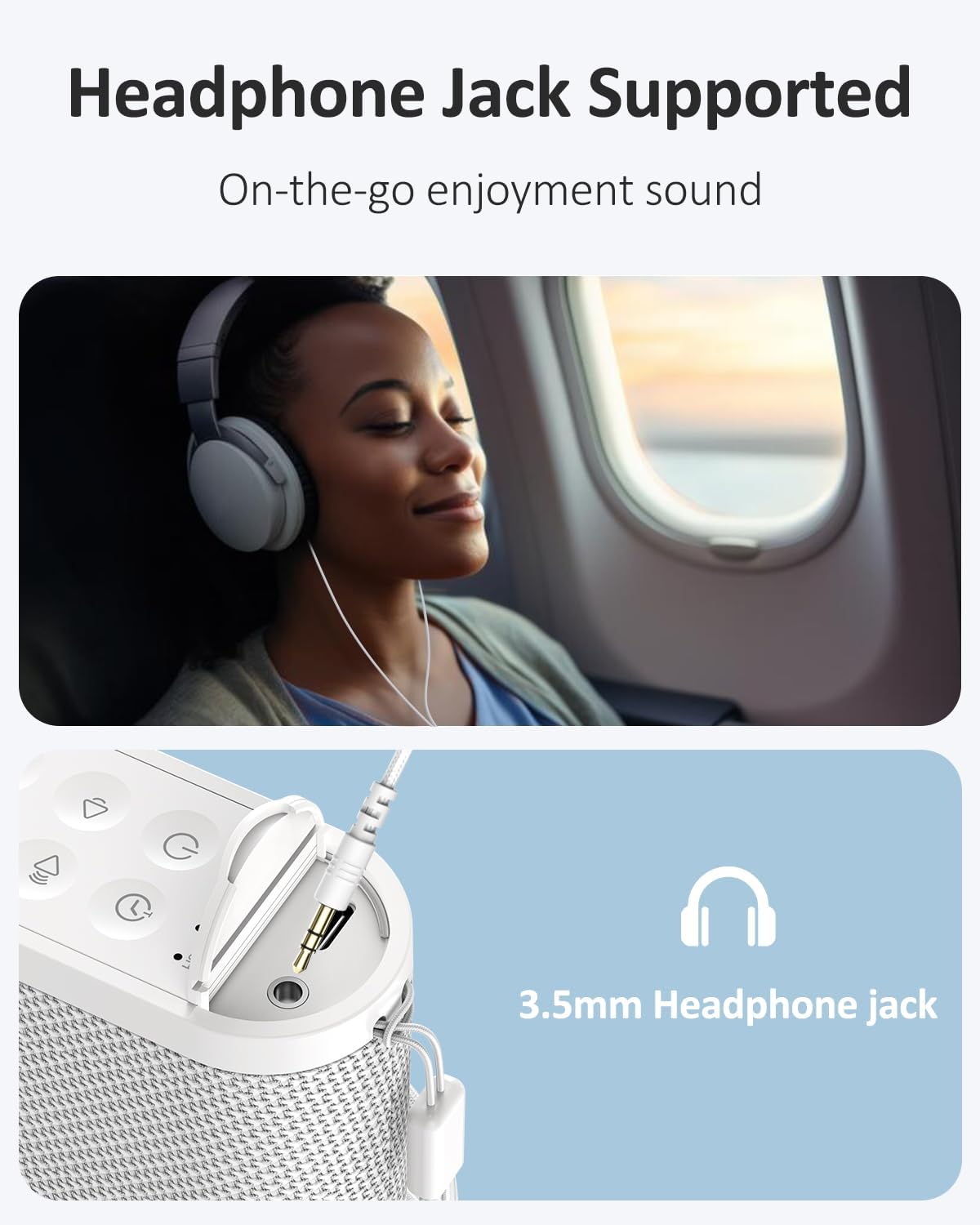 Portable Travel Sound Machine for Adults, Baby Sleeping - White Noise Machine：Rechargeable Battery