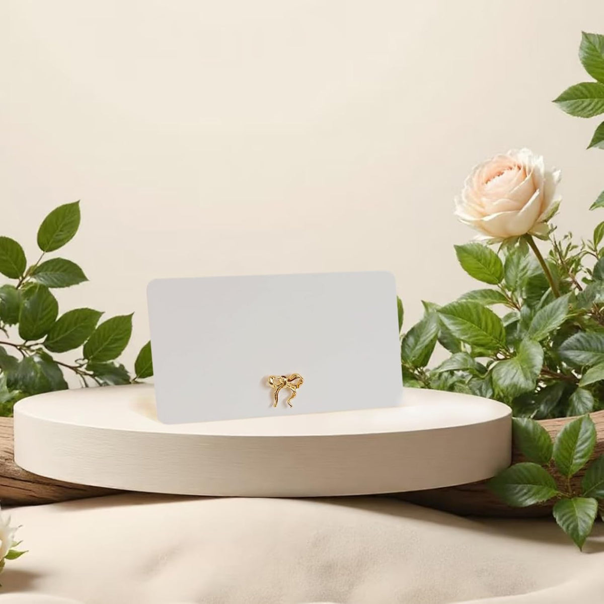 26Pcs Decorative Bow Place Card Holders Bulk Gold Name Card Stands Set Photo Holders for Wedding