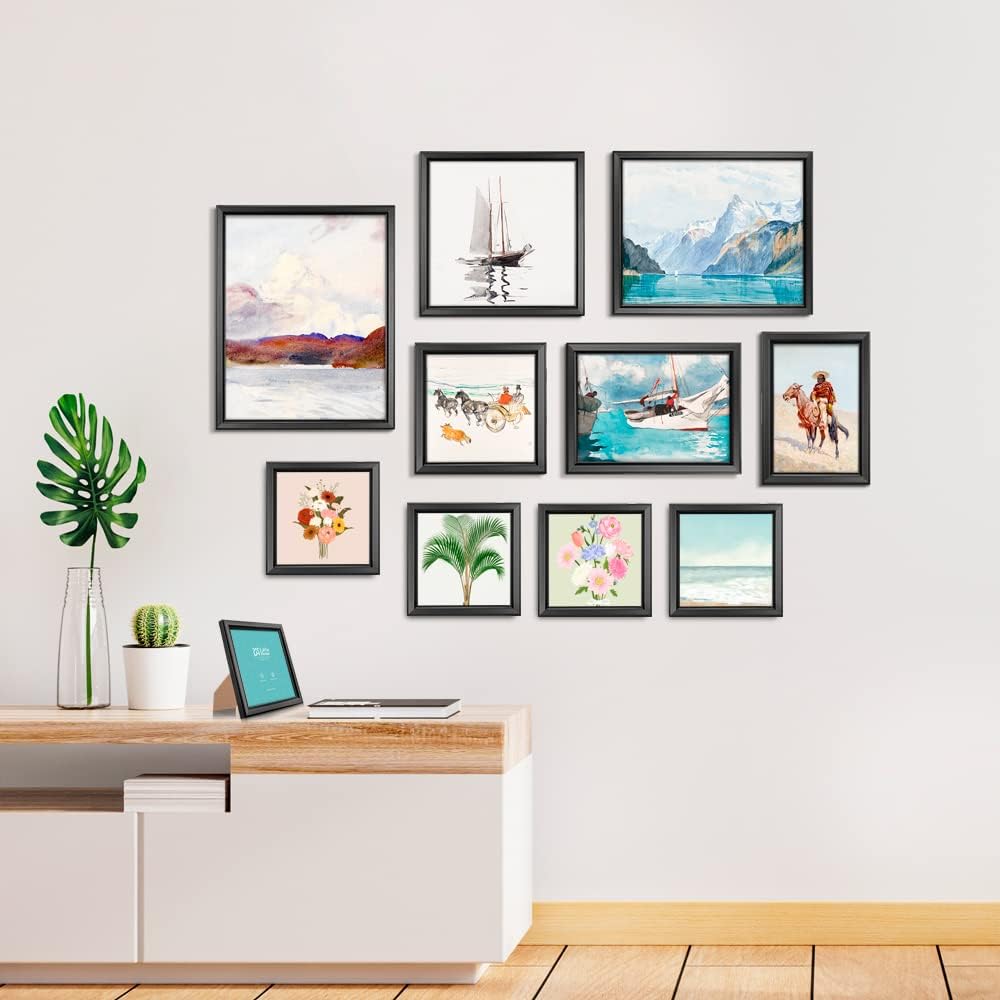 LaVie Home 5x5 Picture Frames (12 Pack, Black) Simple Designed Photo Frame with High Definition