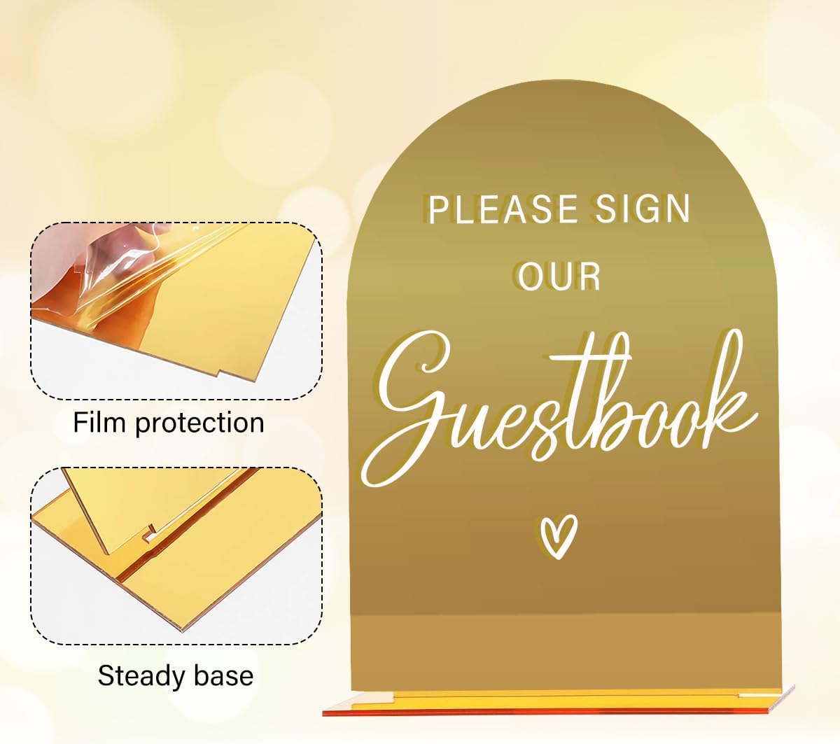 Acrylic Wedding Sign, Bridal Shower Decorations, Please Sign Our Guestbook Sign for Ceremony