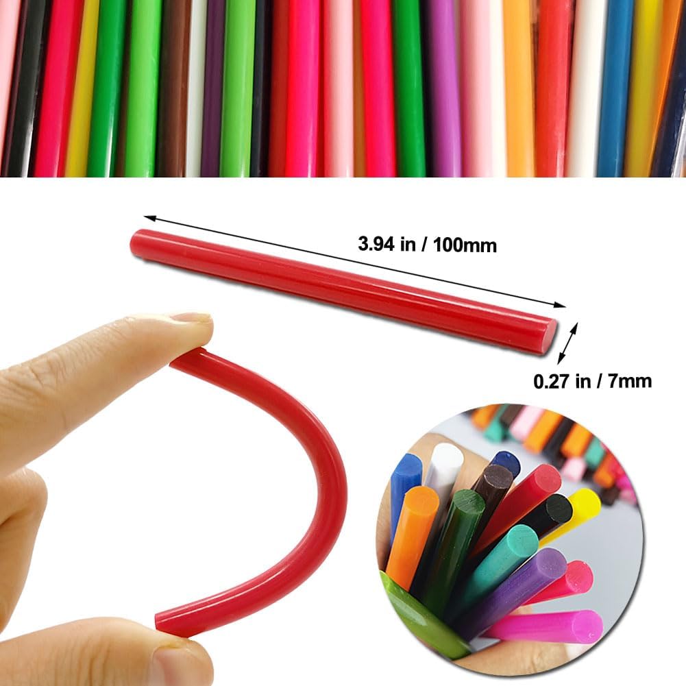 Ewparts Opaque Colored Hot Glue Sticks for Hot Glue Gun Mini Hot Melt Glue Sticks Bulk 14 Color