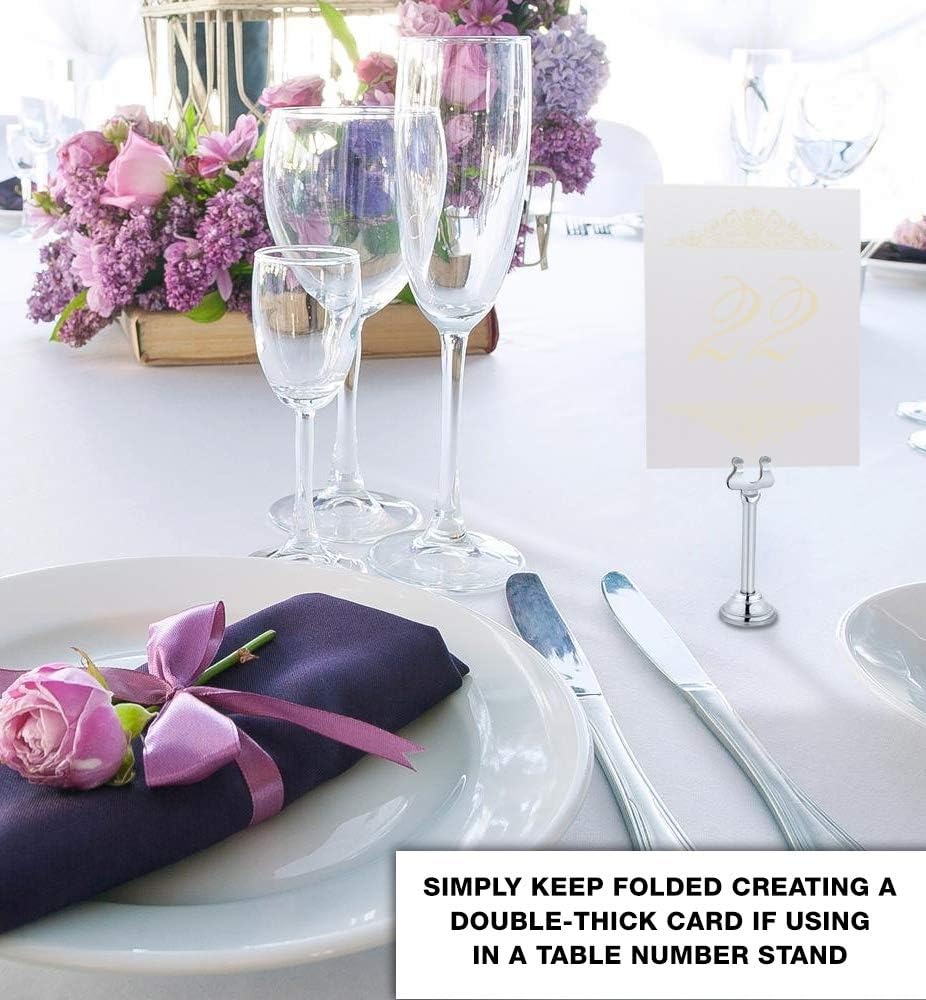 Paisley Wedding Table Numbers (Select Color/Quantity), Champagne, Ivory, 1-90, Double Sided, Tent