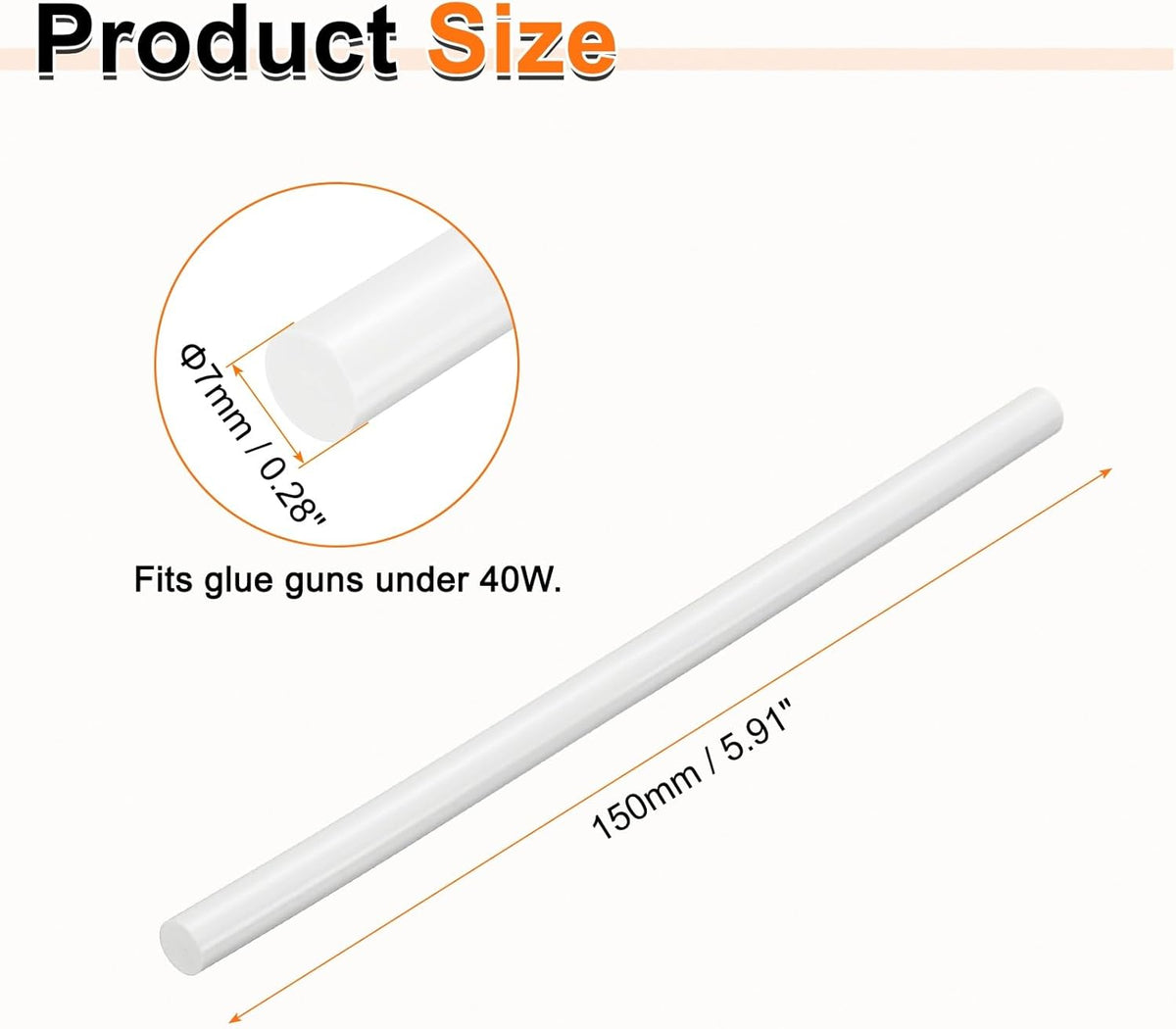 HARFINGTON 10pcs Hot Glue Sticks 0.28" Dia x 5.91" Long EVA Mini Hot Melt Adhesive Glue Stick for